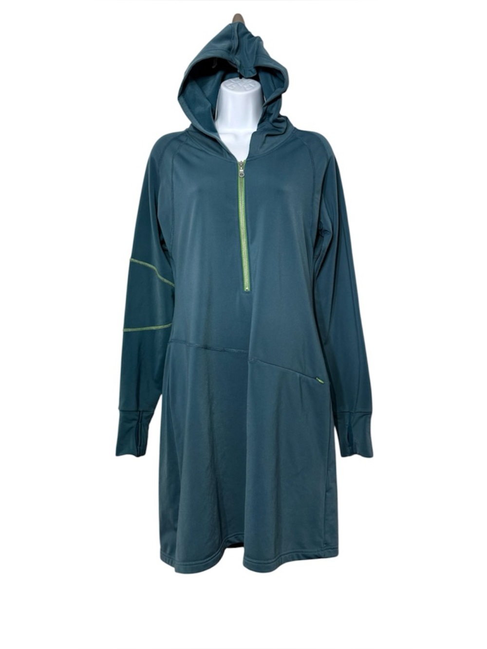 Title‎ Nine Regulator Hoodie Tunic Dress 1/2 Zip Pocket Thumbholes Active Medium